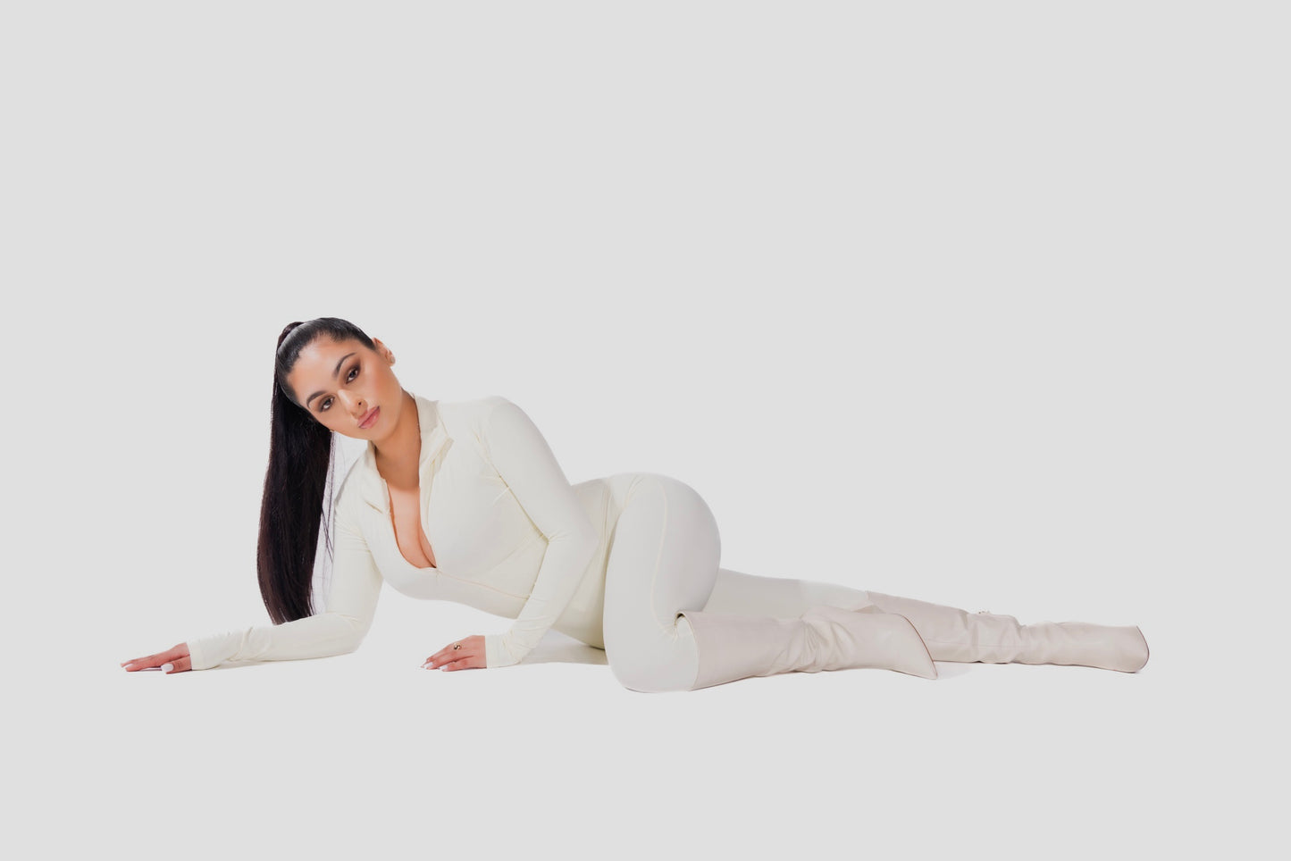 The Labeled Catsuit- Ivory