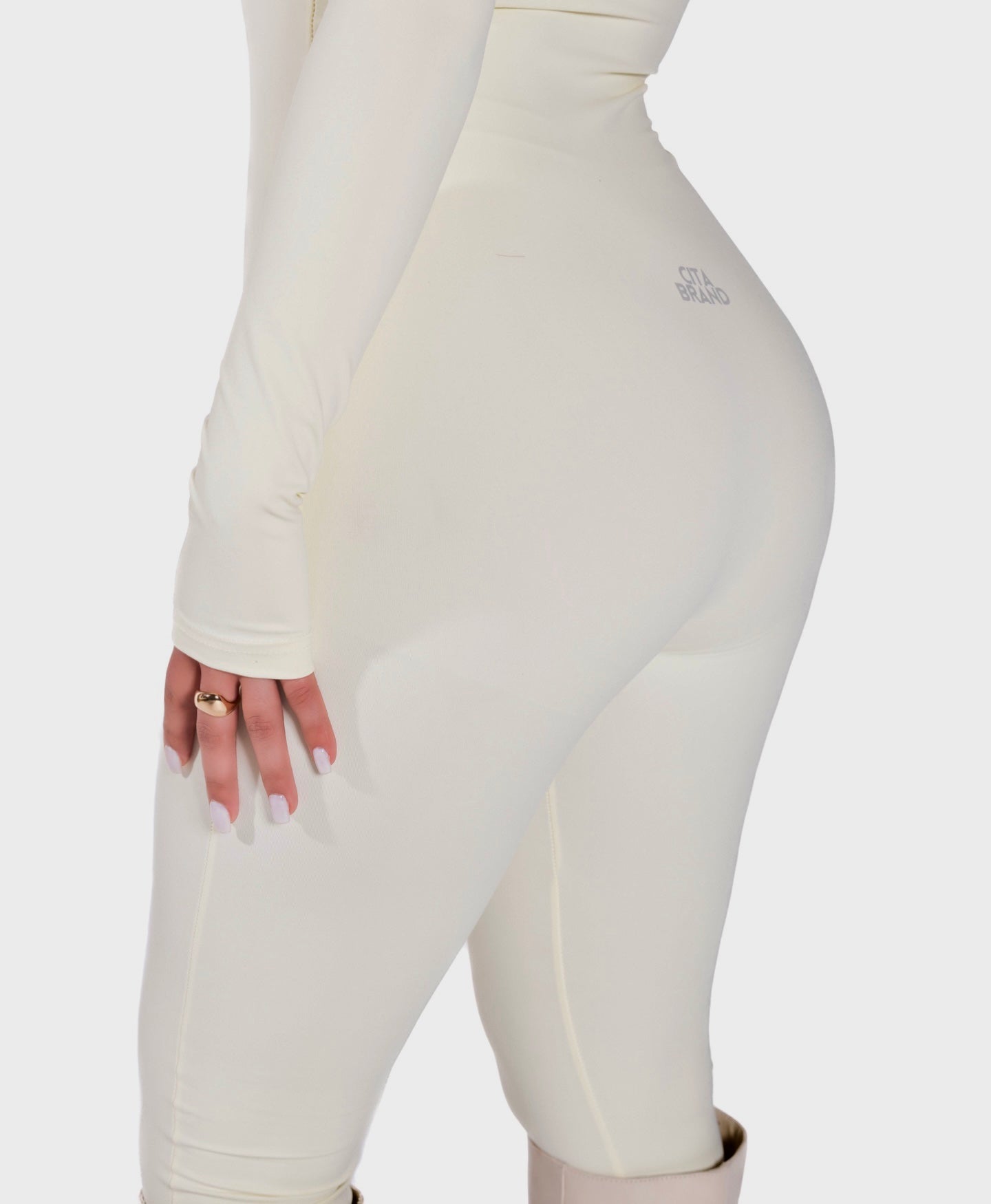 The Labeled Catsuit- Ivory